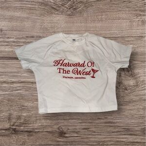 White Tee with Red Graphic Print